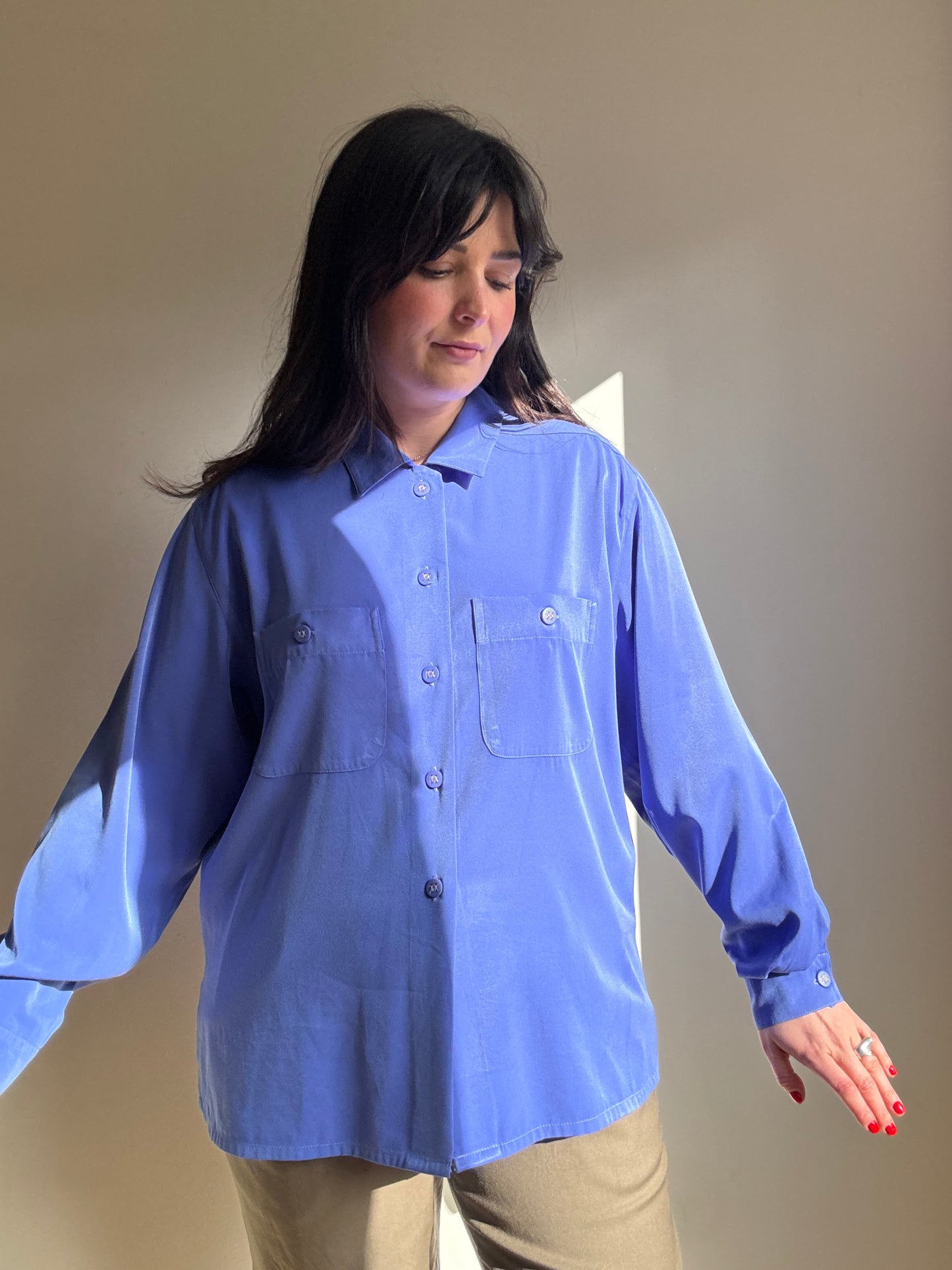 Vintage Jaeger Silky Shirt, M/L