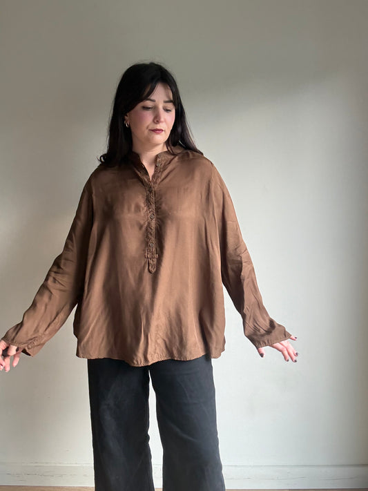 Brown OSKA Floaty Blouse, M/L