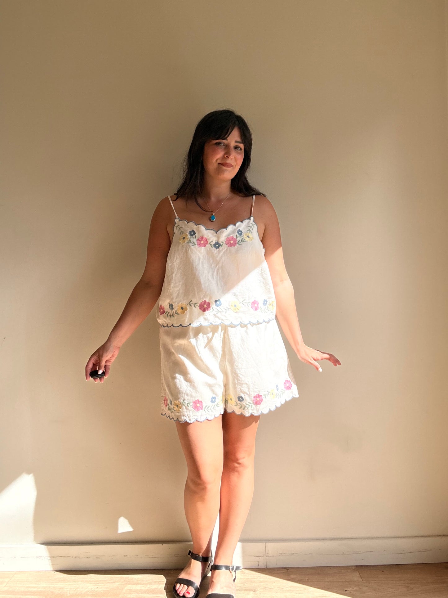 Sezane Linen Embroidered Co-Ord, 16-18