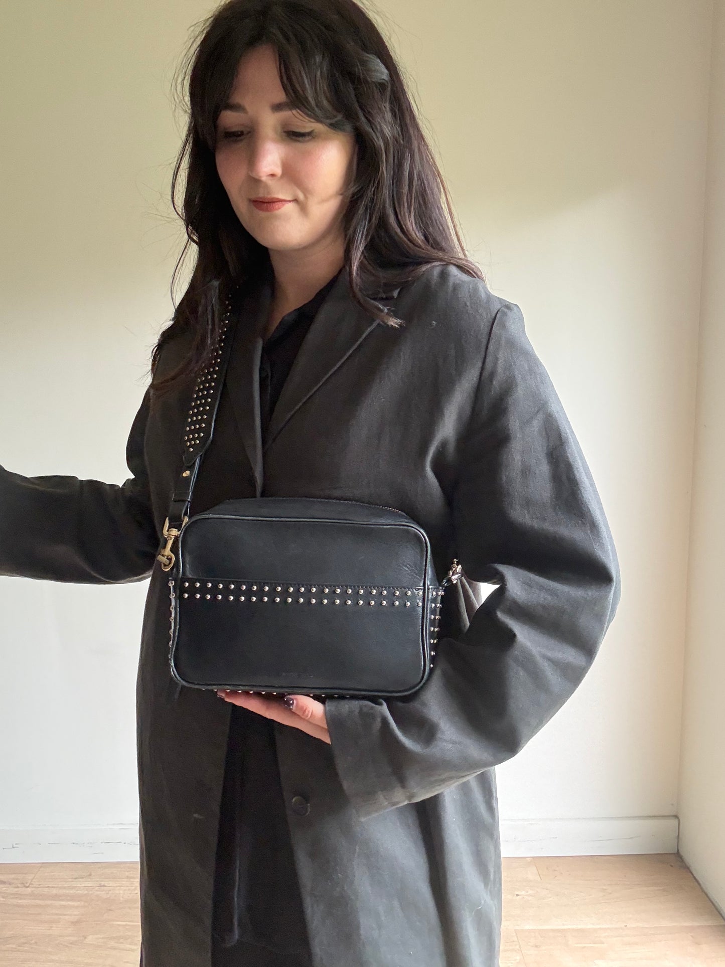 Anine Bing Studded Leather Bag, One Size