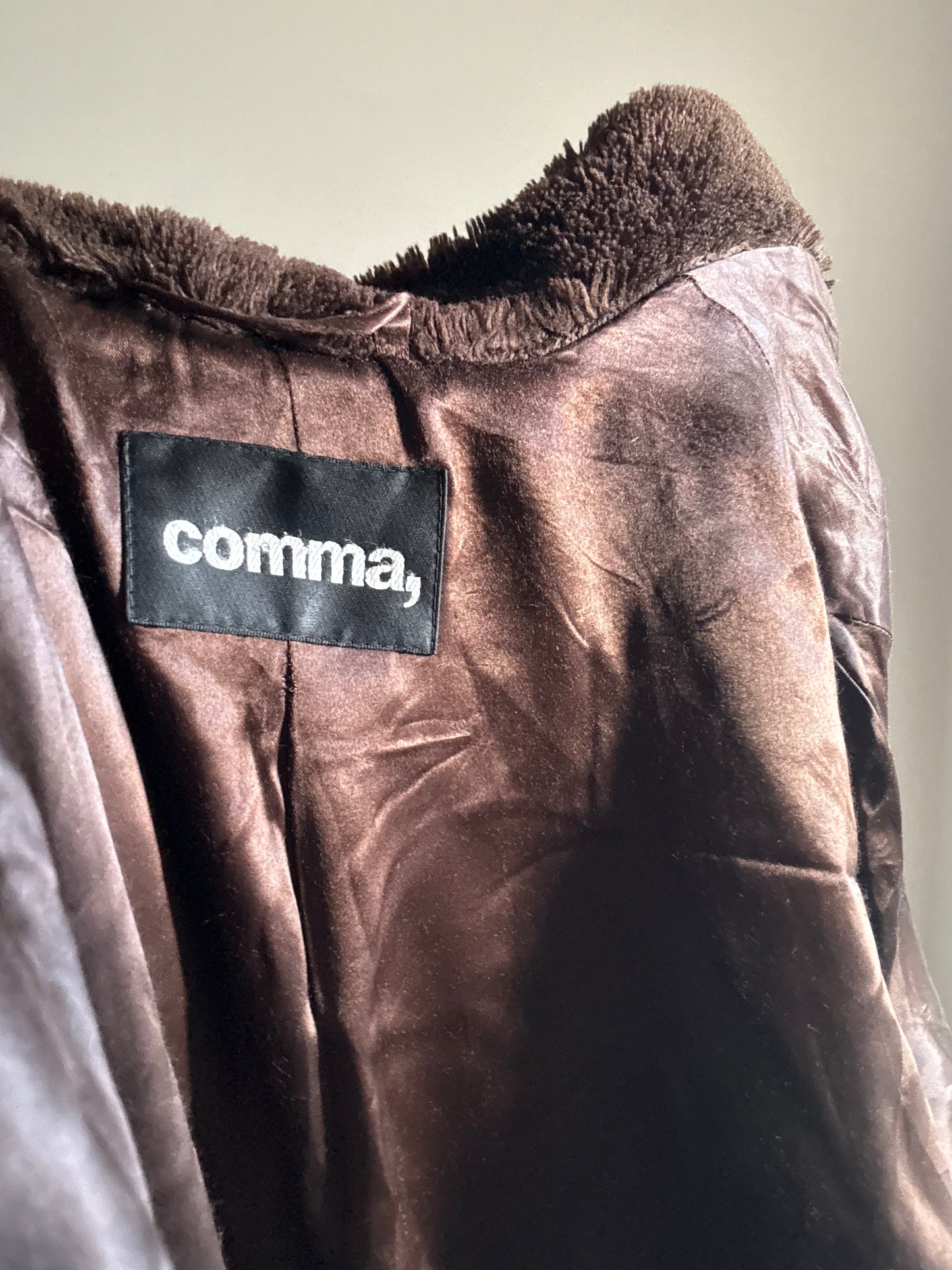 Vintage Brown Faux Fur Coat, M/L