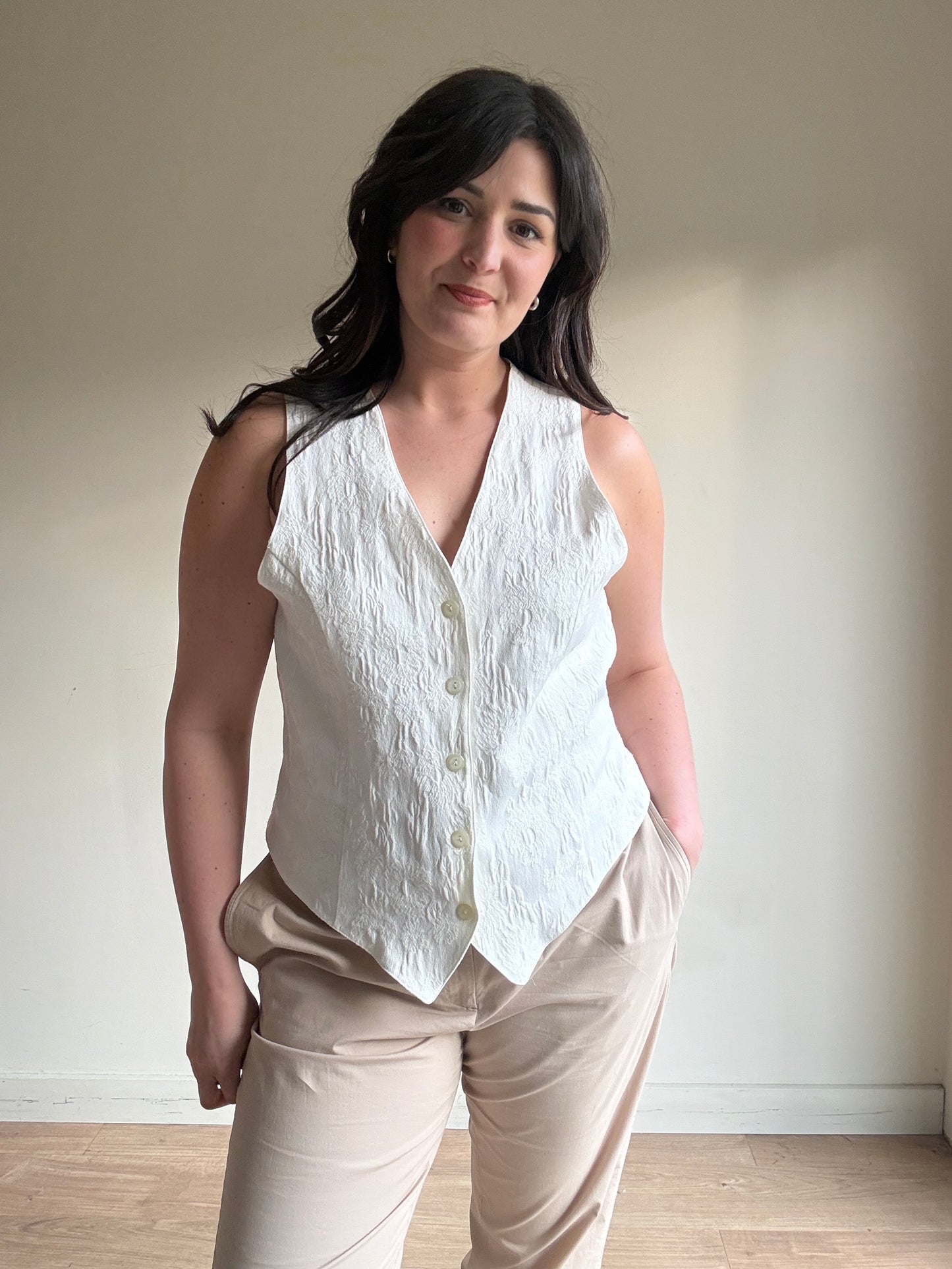 Vintage St Michael Textured Waistcoat, 14-16