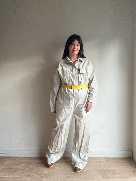Roksanda X Barbour Grace belted cotton-twill jumpsuit, Large 12