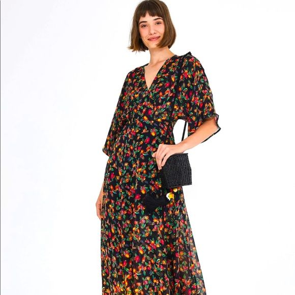 Farm Rio NEW Floral&Fruit Wrap Dress, M