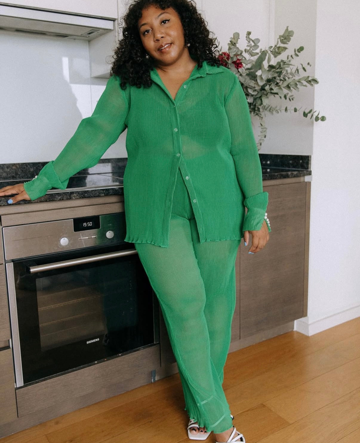 KAI Collective (Set) Plisse Shirt and Trousers Co-Ord, XL