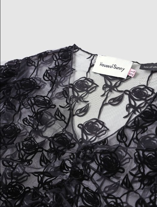 House of Sunny Mesh Rose Blouse, 14