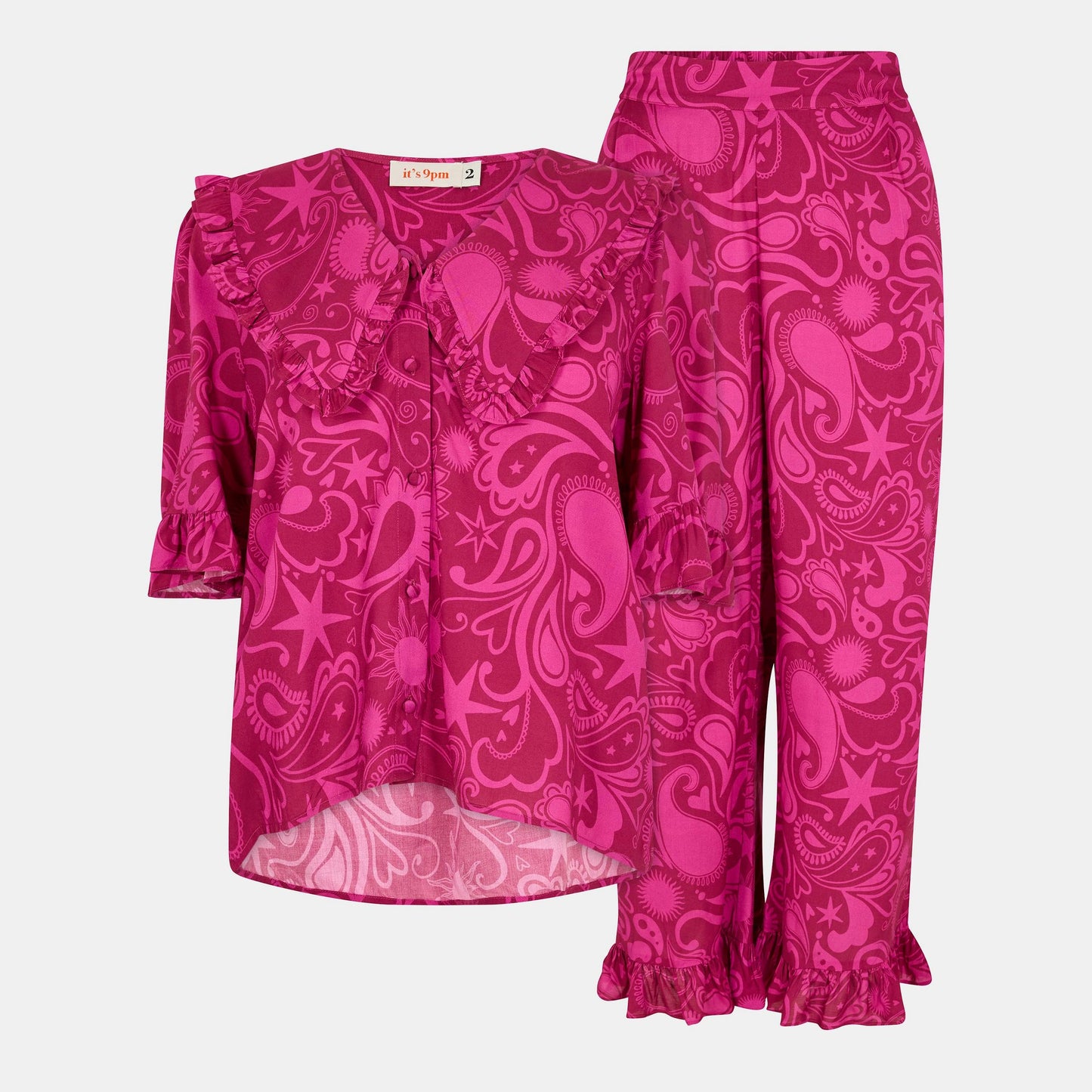It’s 9pm Collar Blouse and Frill Trousers, 16-18