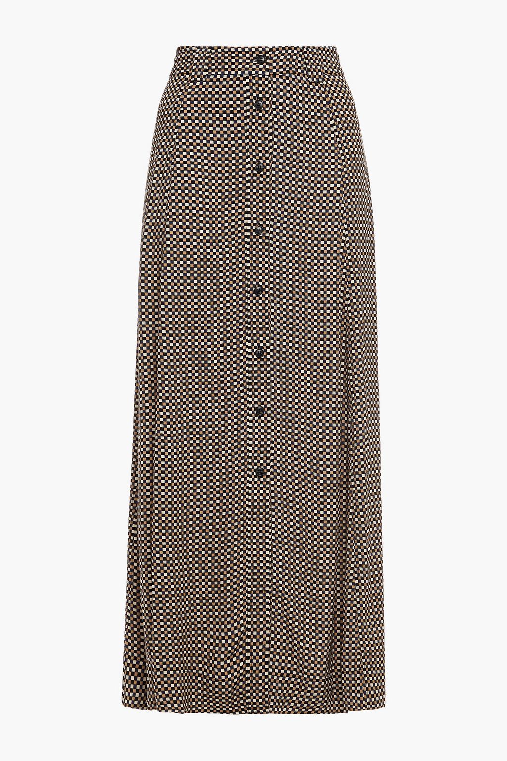 Ganni Check Button Up Midi Skirt, 8