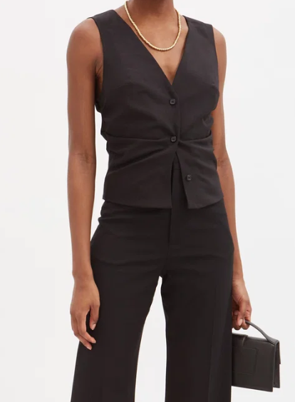 Jacquemus (NEW) Gathered Twill Waistcoat, L
