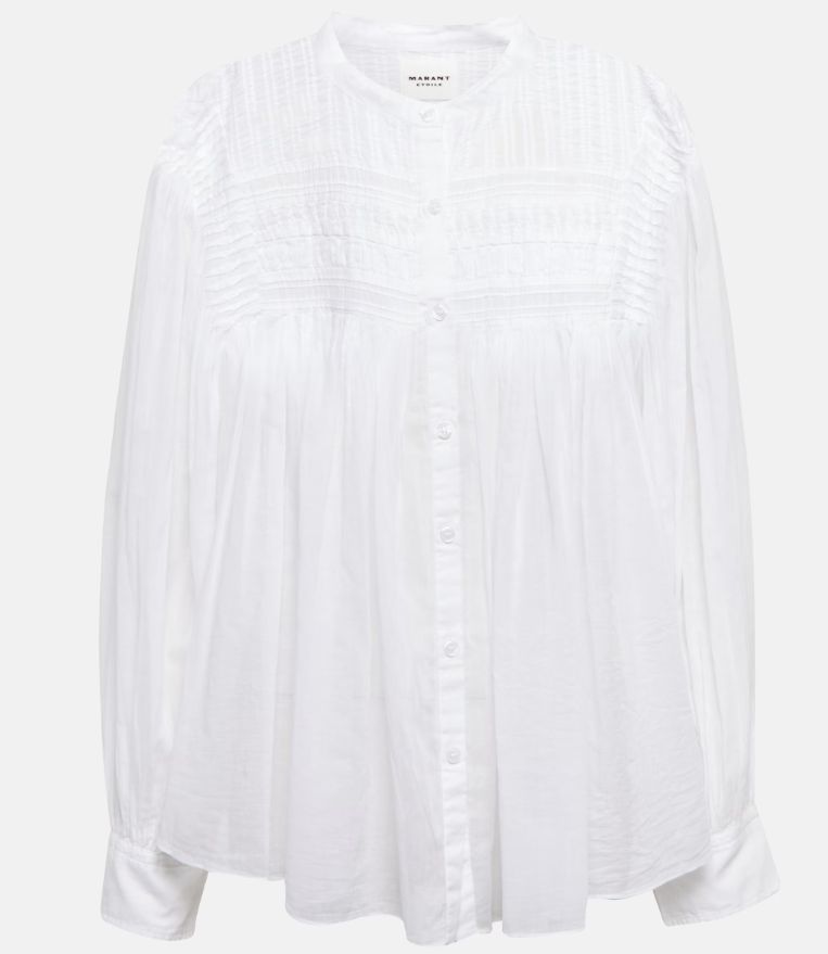 White Isabel Marant Etoile Plalia oversized cotton blouse, 40