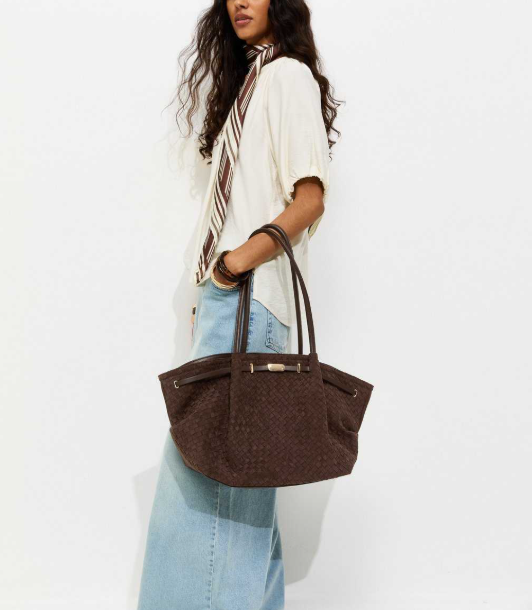 New Look NEW Suede Effect Woven Shoulder Bag, One Size
