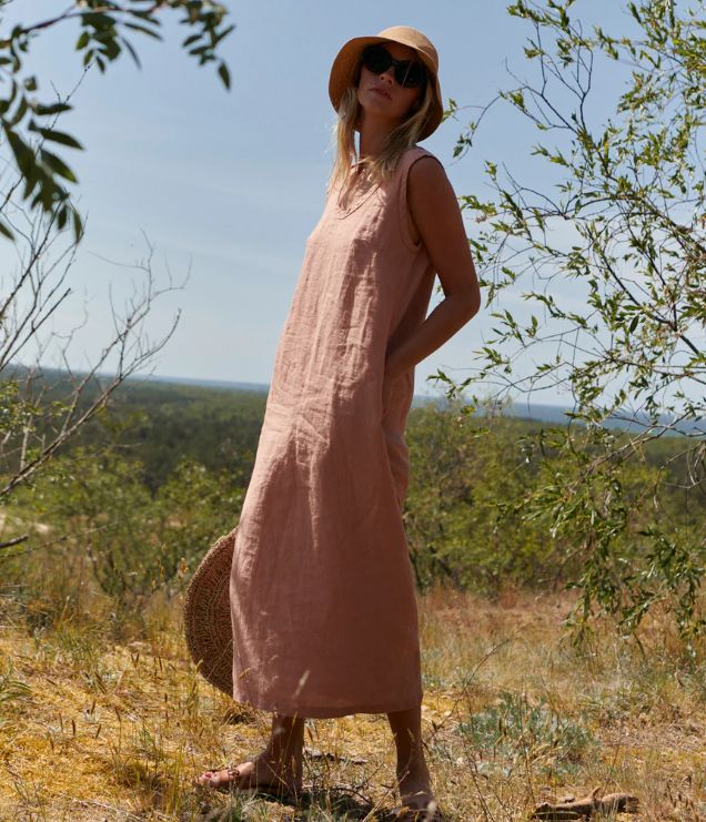 Sauths Nida Linen Maxi Dress, M