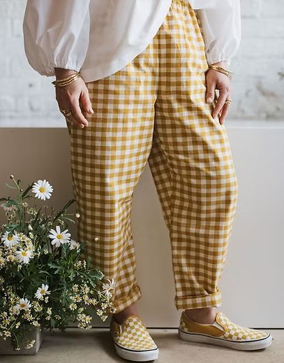 Stalf Gingham Cocoon Leg Trousers, M-L