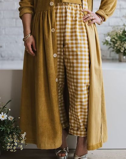 Stalf Gingham Cocoon Leg Trousers, M-L