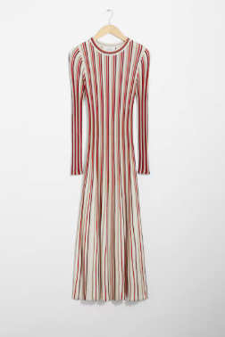 & Other Stories Knit Stripe Maxi Dress, M