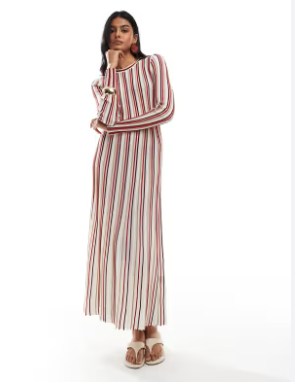 & Other Stories Knit Stripe Maxi Dress, M