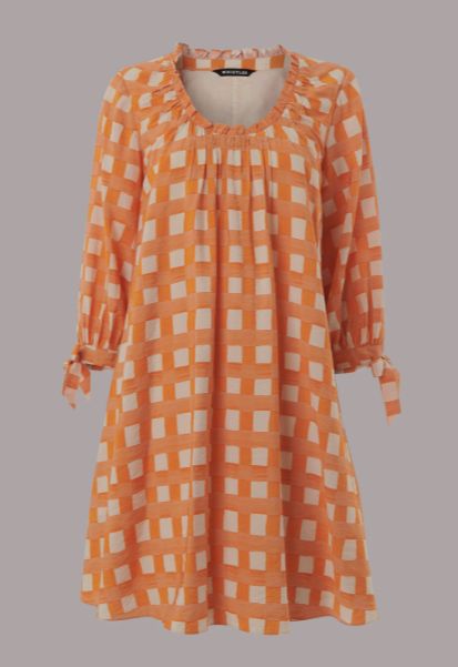 Whistles Check Trapeze Mini Dress, 12