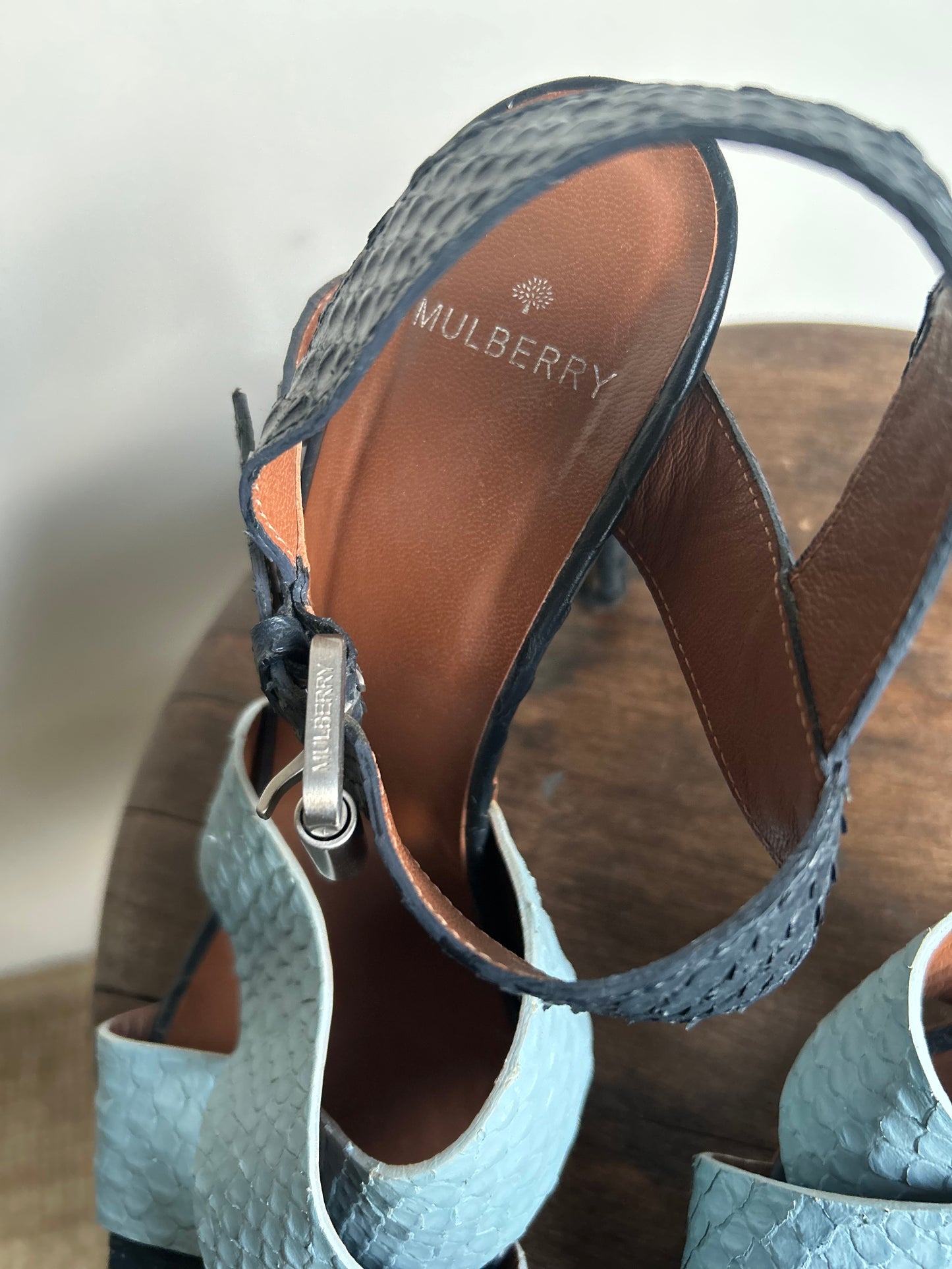 Mulberry Blue Heeled Sandal - Size 40