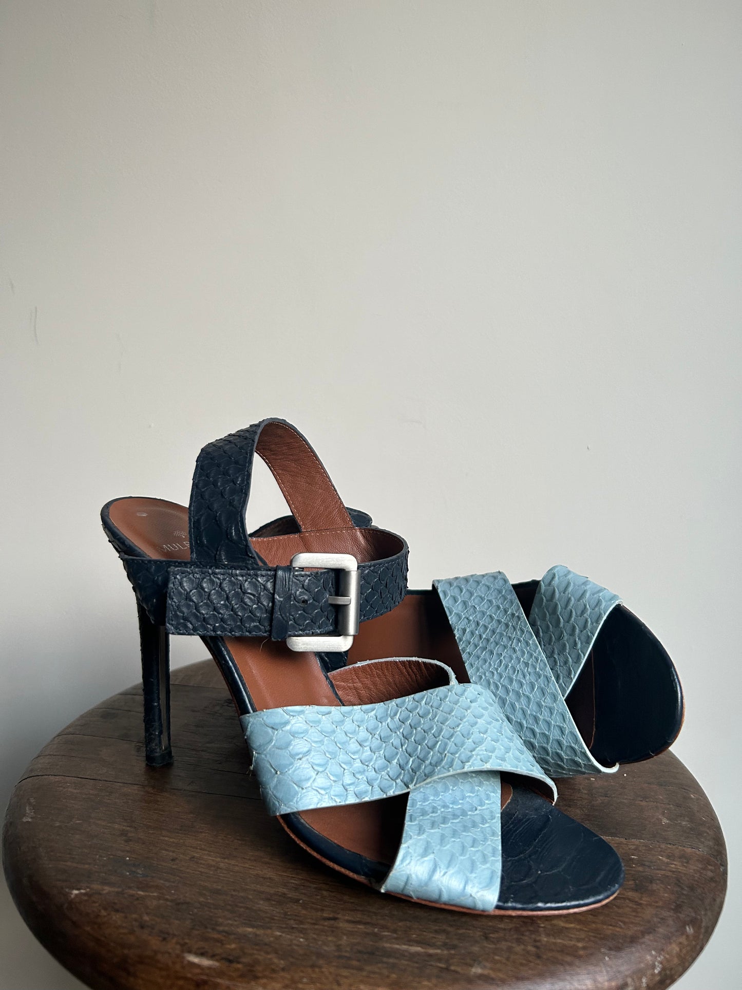 Mulberry Blue Heeled Sandal - Size 40